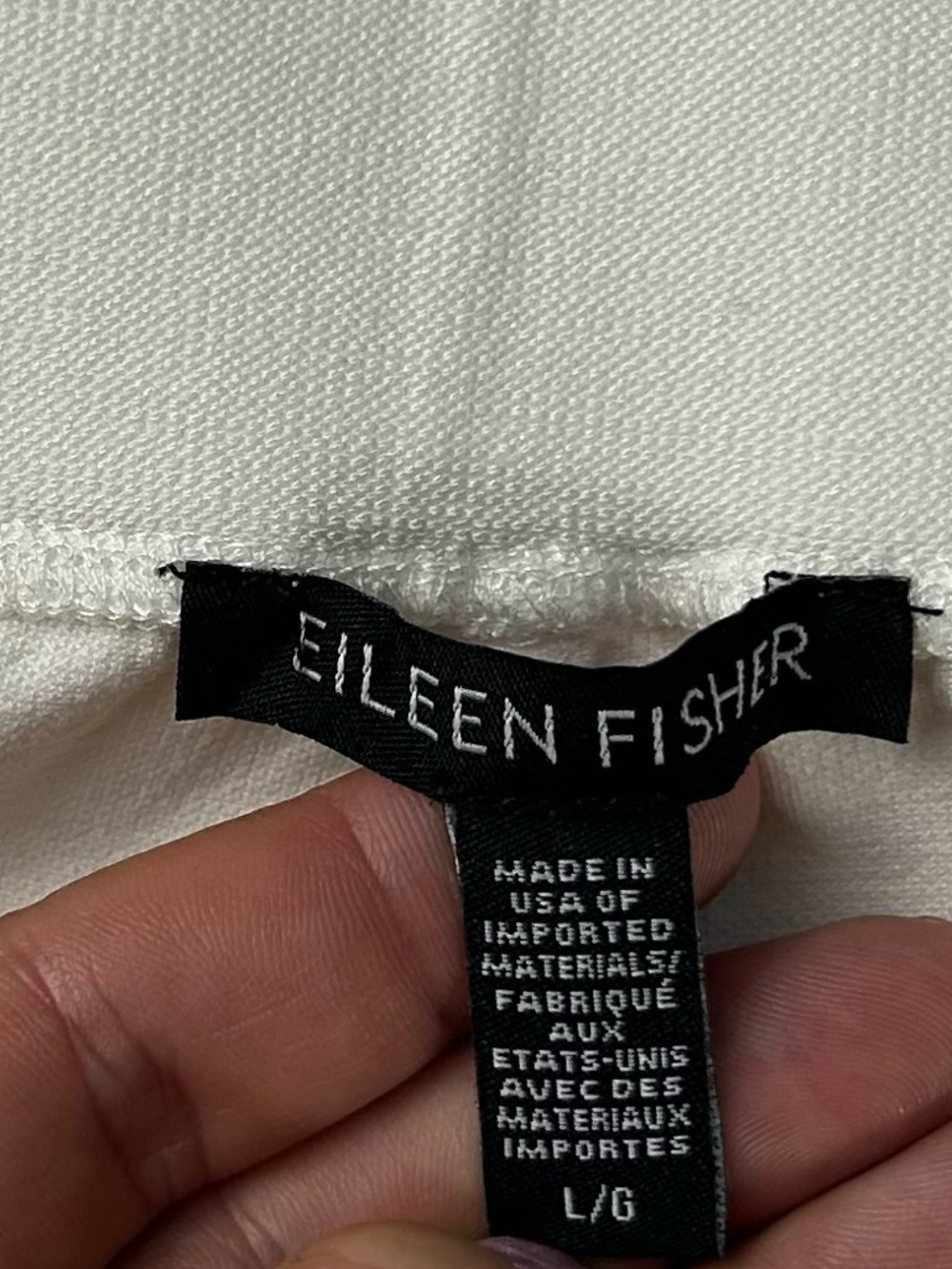 Eileen Fisher White Cropped Wide-Leg Pants 70% viscose size L - Picture 7 of 10